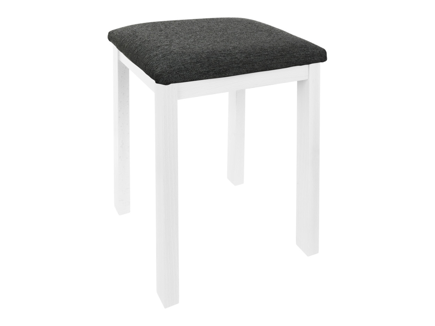 Taboret tapicerowany Mardaryn czarny/biały ciepły