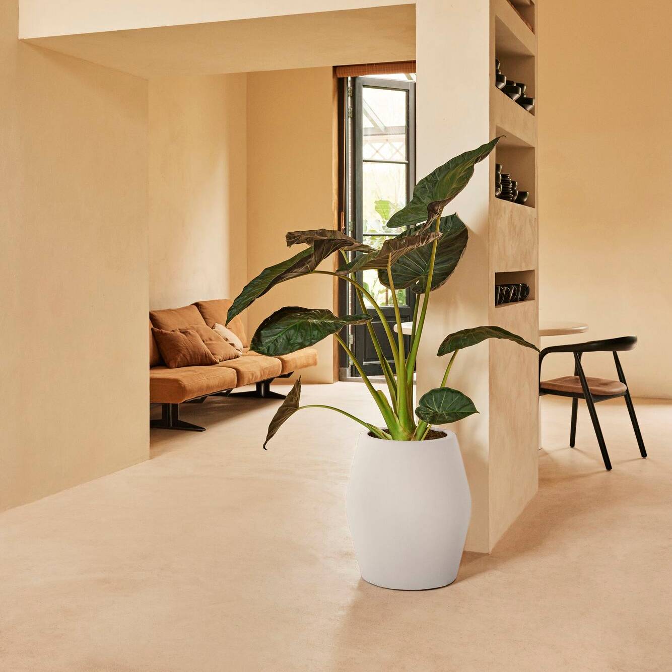 Elho June Split High 46 - Linnen wit - Ø 46 x H 53 cm - Binnen en Buit