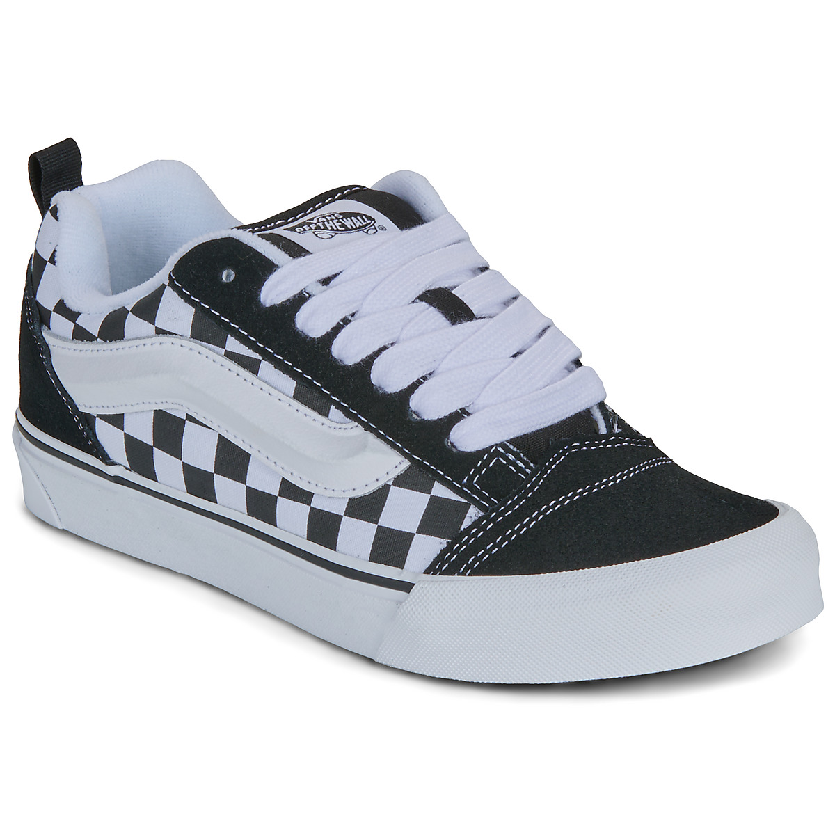 Vans - Knu Skool CHECKERBOARD BLACK/TRUE WHITE - Black / White