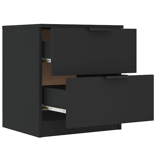 NNEVL Bedside Cabinets 2 pcs Black Engineered Wood