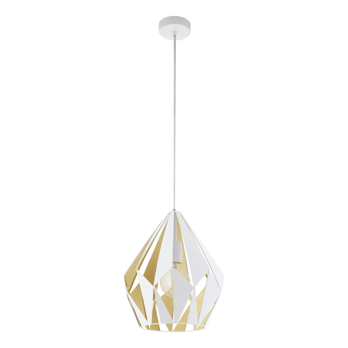 EGLO hanglamp Carlton 1 - e27 - ø 31 cm - wit/goud
