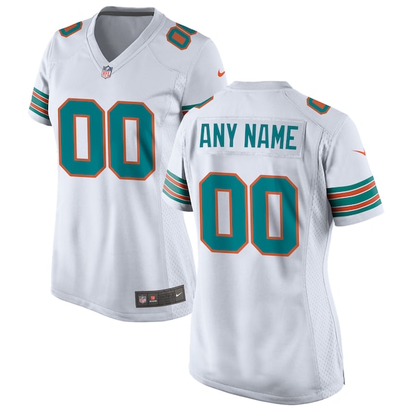 Miami Dolphins Nike Women's Alternate Custom Game Jersey - White