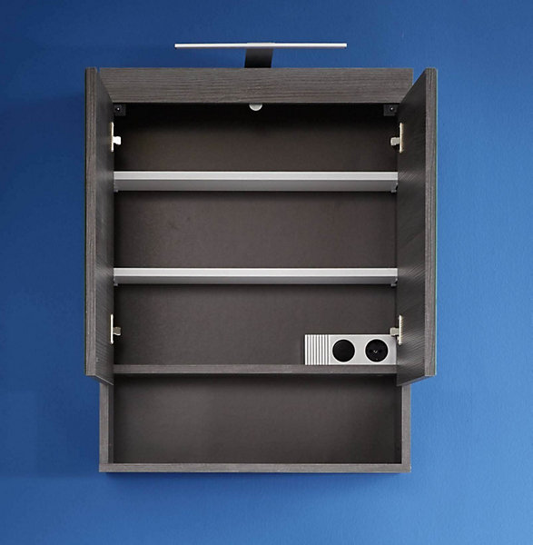 Meuble de salle de bain - Armoire de toilette en mélaminé. L-H-P : 58 - 75 - 18 cm