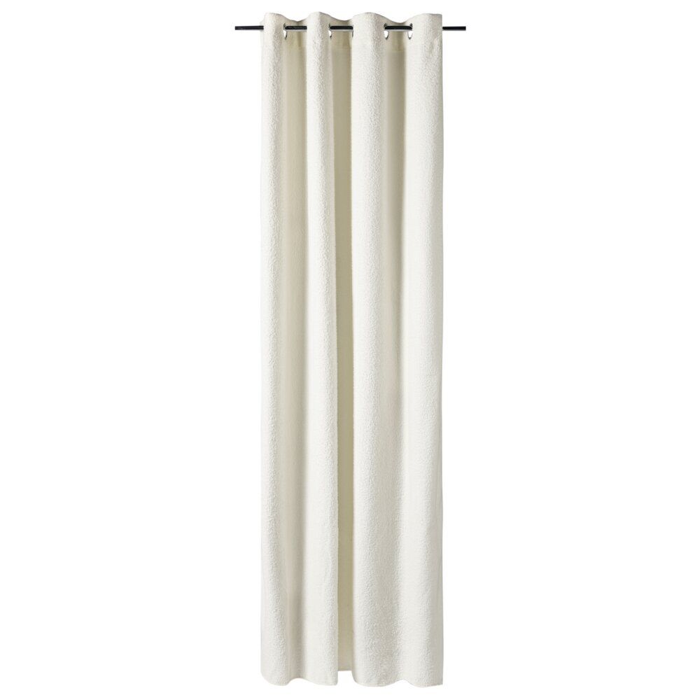 Rideau à oeillets bouclette polyester blanc 140x240cm