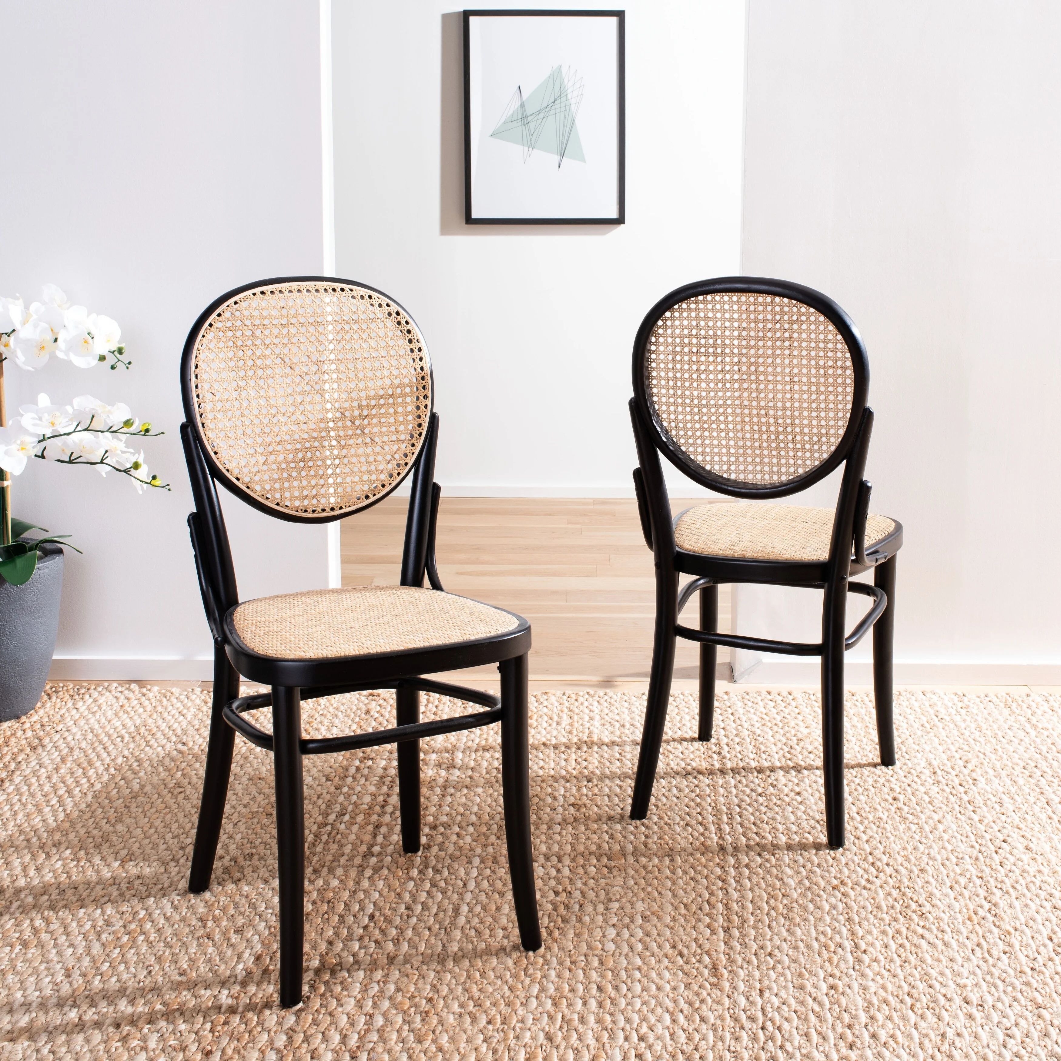 SAFAVIEH Willia Modern Natural Cane Dining Chair (Set of 2) - 21.1 x 15.7 x 31.9 - 21Wx16Dx32H