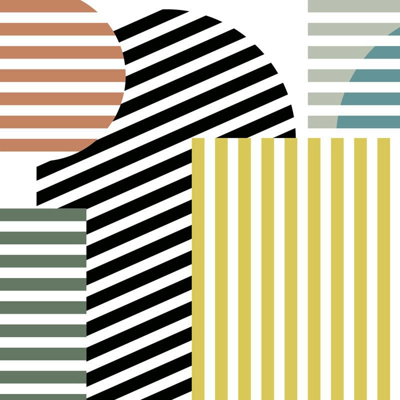 FRENCH RIVIERA - Bandeau PVC lot de 2 : L 70cmxH 30cm Multicolore Rayures