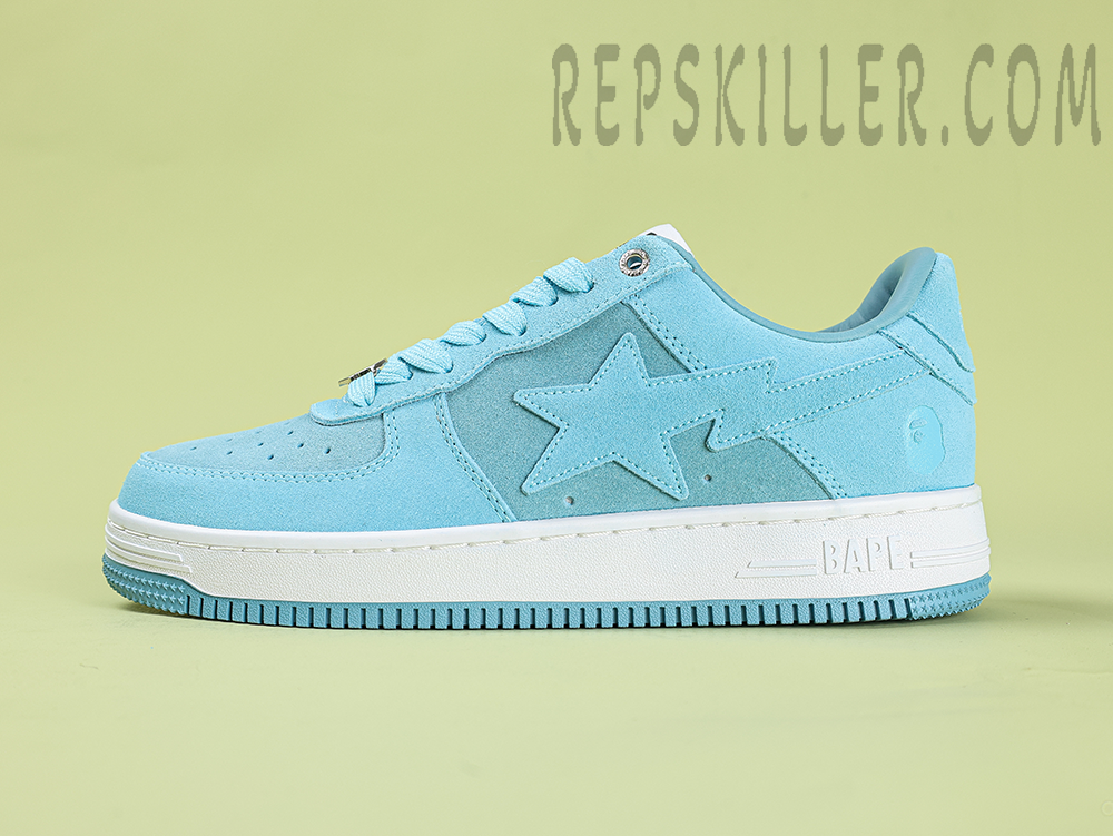 A BATHING APE BapeSta Suede Blue Low Sneakers