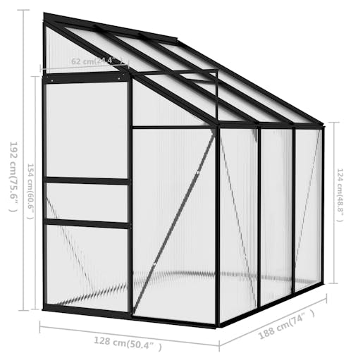 NNEVL Greenhouse Anthracite Aluminium 3.8 m&sup3;