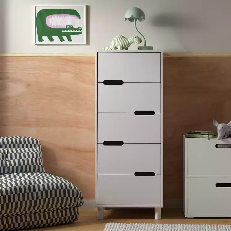 Habitat Henri 5 Drawer Tallboy - White