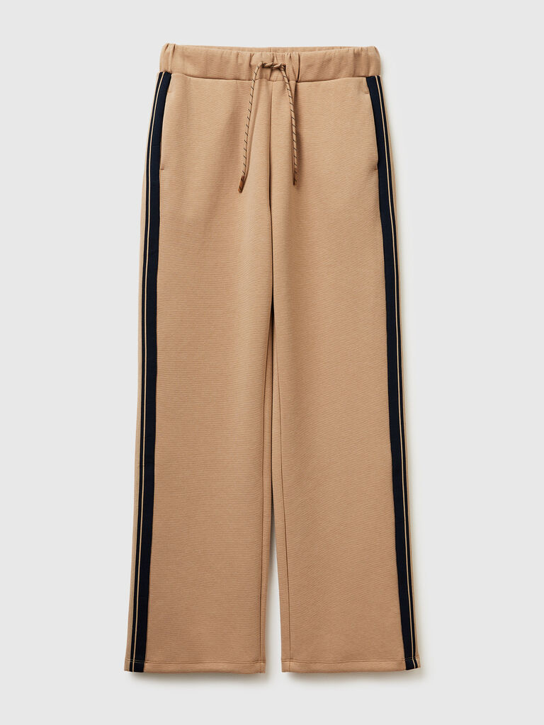 Trousers with striped side bands