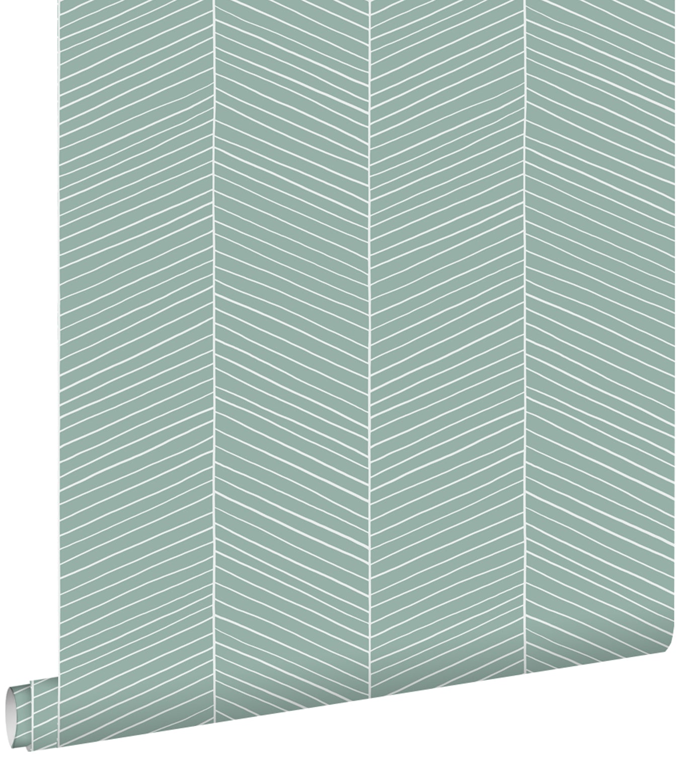 ESTAhome behang visgraat-motief vergrijsd mintgroen - 53 cm x 10.05 m - 139108