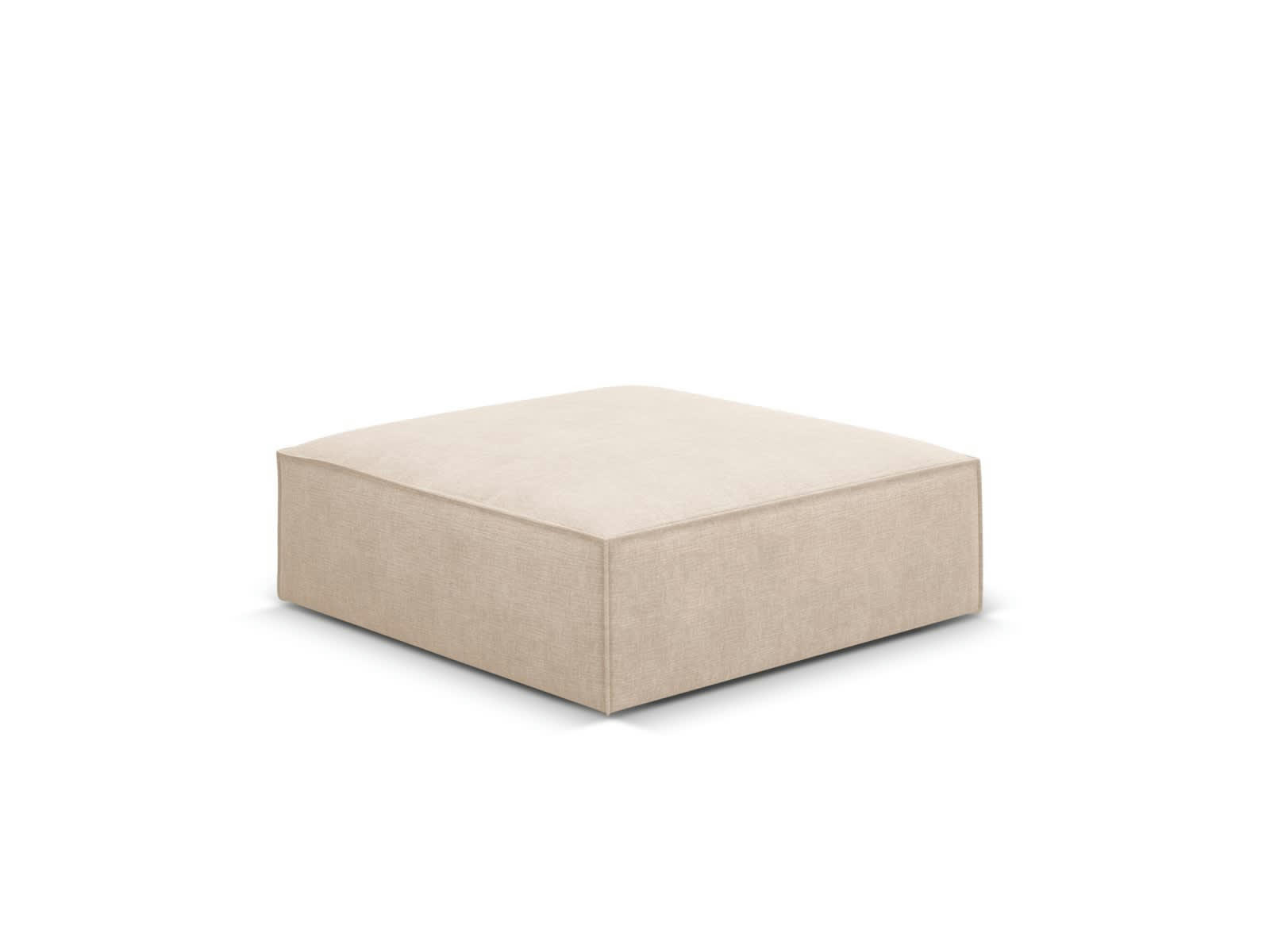 KAELLE - Pouf 1 place en tissu chenille beige