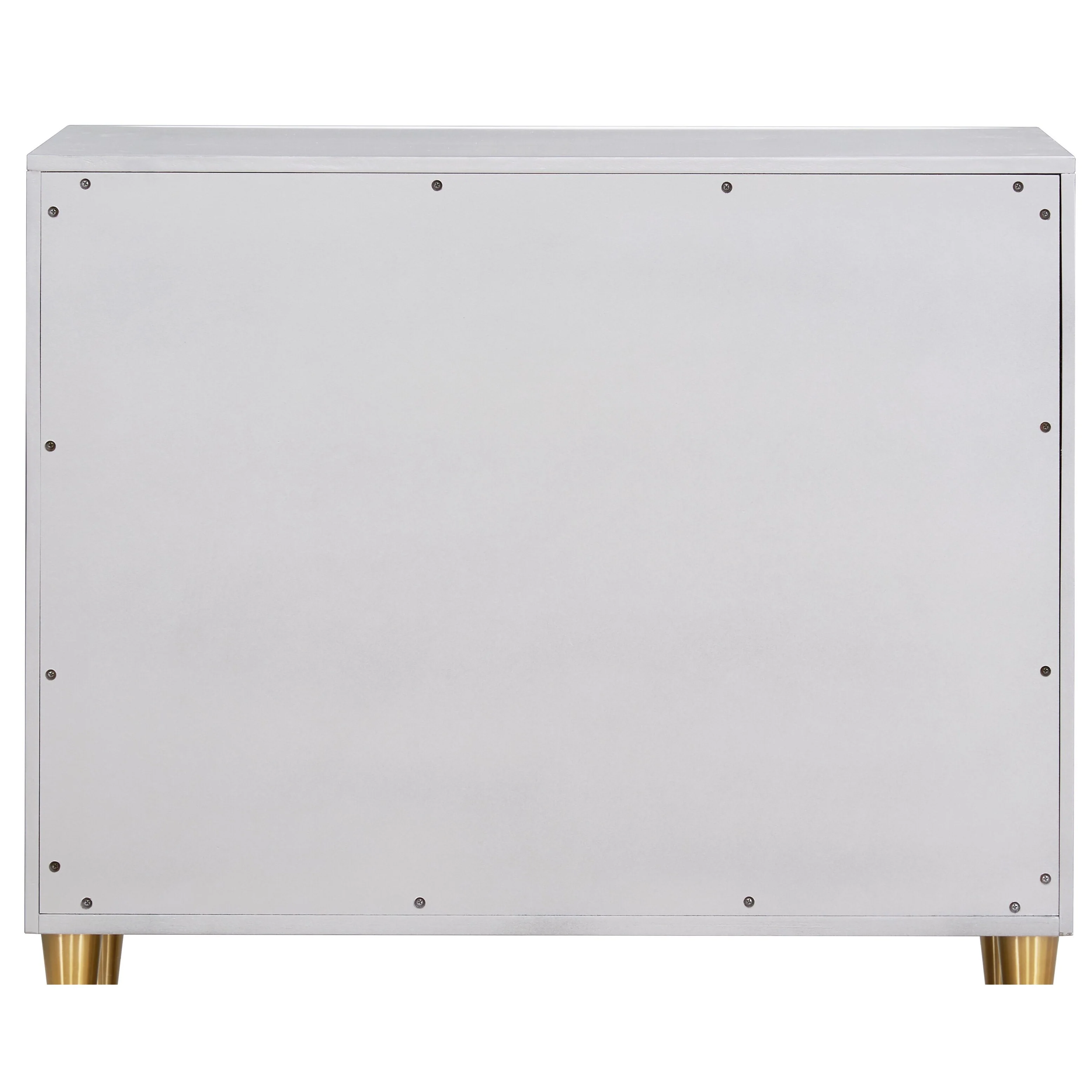 Metallic Silver and Champagne Finish Console Cabinet