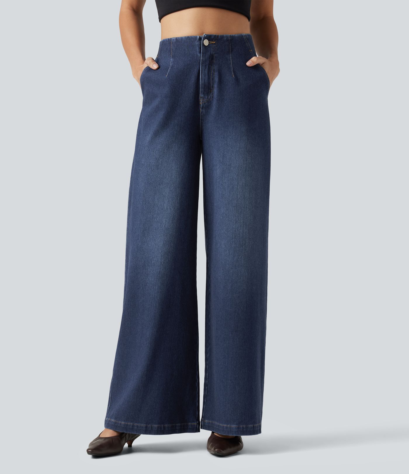 Jean large Halara Flex™ taille haute avec poches