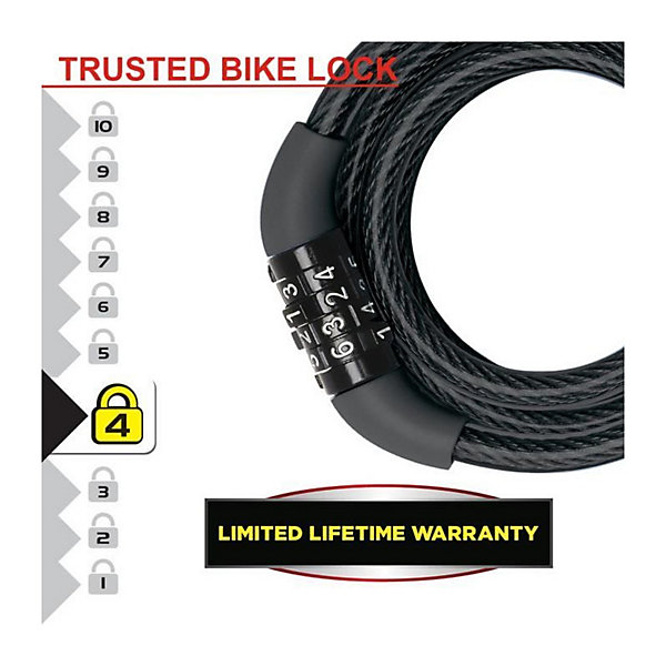 MASTER LOCK Cable Antivol Vélo - 1,2 m câble