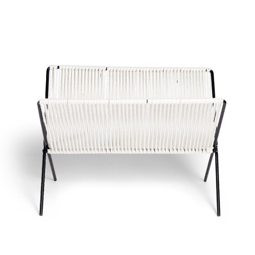 Range magazine coton blanc et métal 35,5x25x25cm