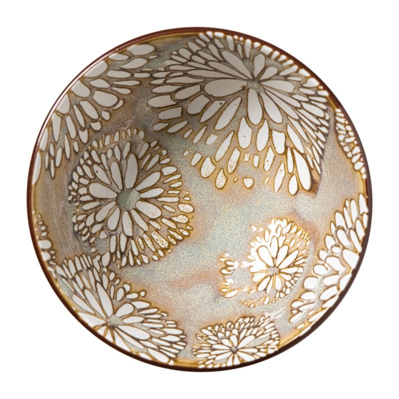 Schaaltje Alise klein - oranje/groen - &Oslash;9x4.6 cm