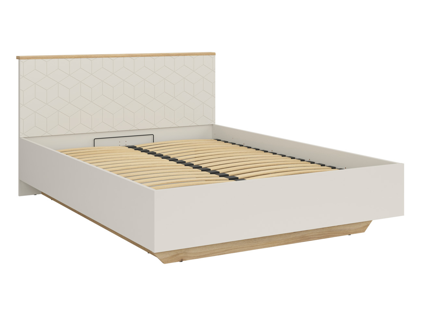 Łóżko Glamour 160x200 z pojemnikiem i stelażem kaszmir/dąb mauvella