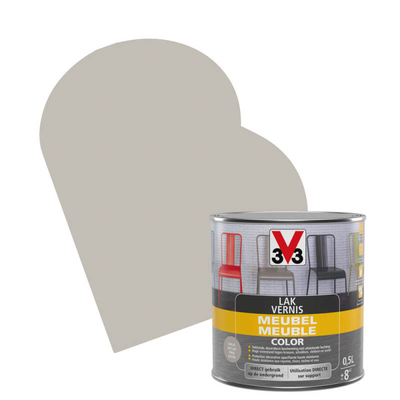 Vernis Meuble Color gris satiné 0,5 L V33