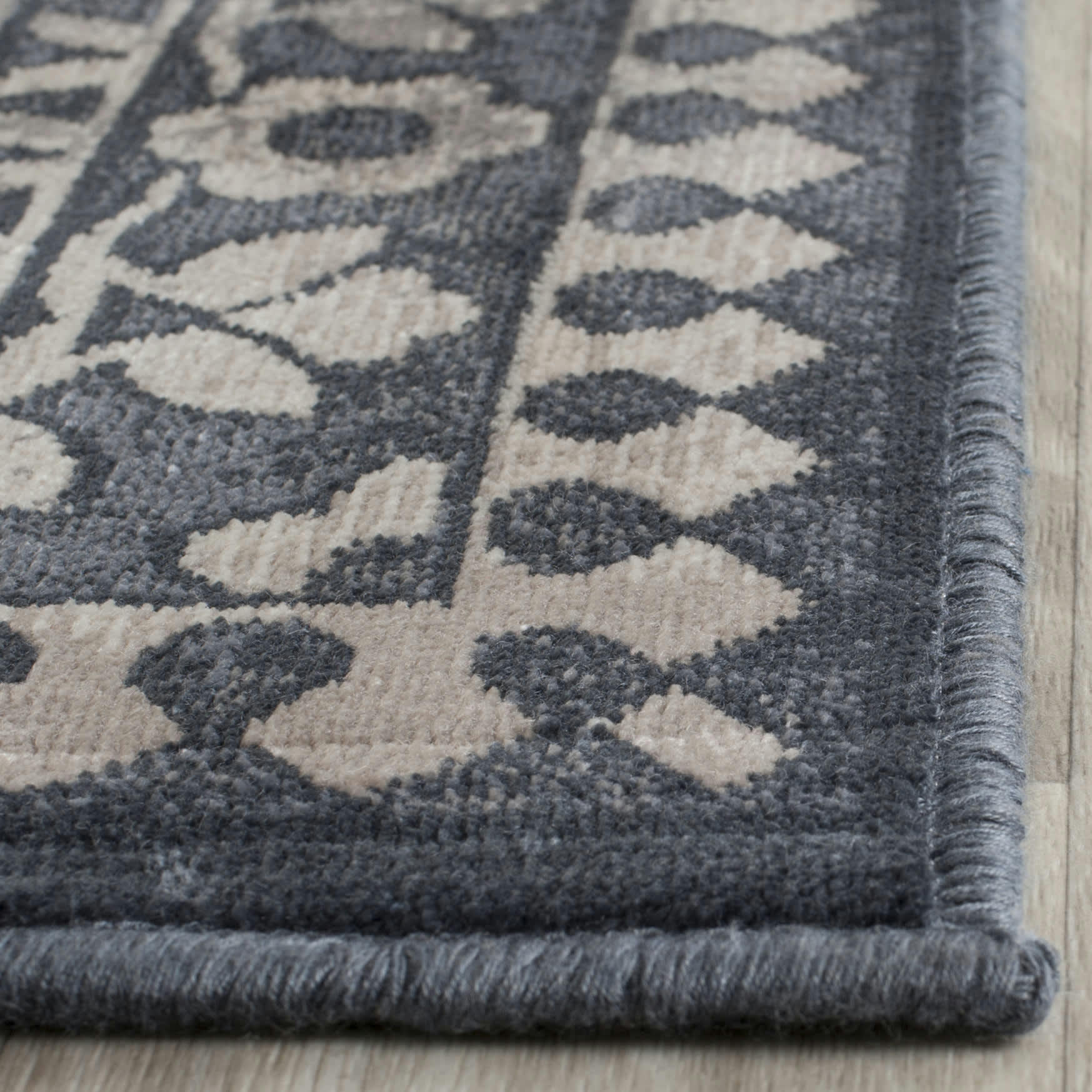 VINTAGE - Tapis de salon interieur en bleu & gris clair, 122 x 170 cm