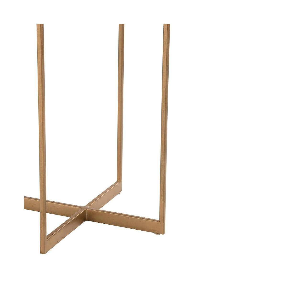 ARMAL - Table d'appoint 2 niveaux en bois et métal doré