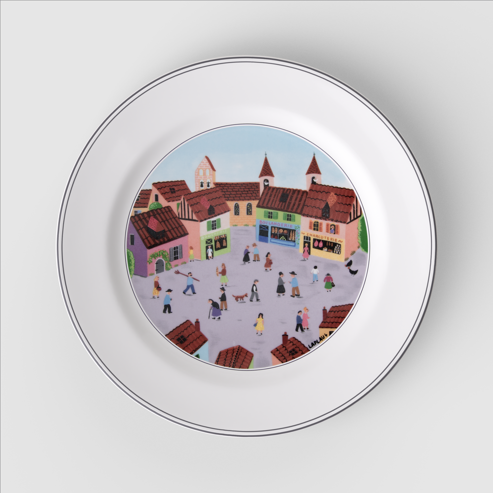 Design Naif Dinner plate - Multi-colored, 10.7'', Premium Porcelain