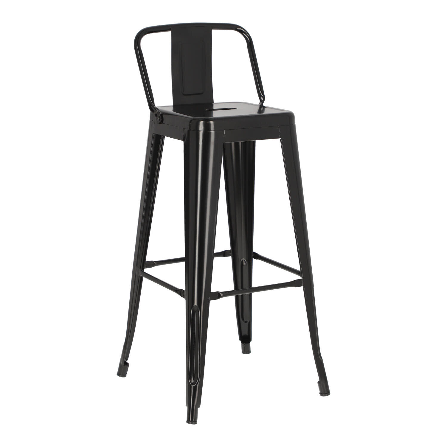 HOKER METALOWY Paris Back 75cm CZARNY insp. Tolix