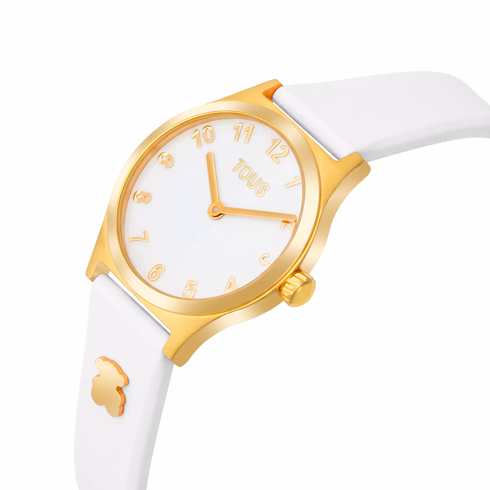 Reloj analógico con correa blanco y acero en color dorado EPIC ICON KDT CHARMS