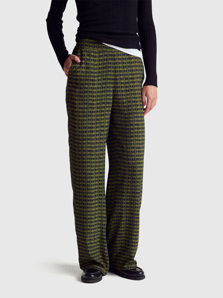 Straight trousers with graphic print