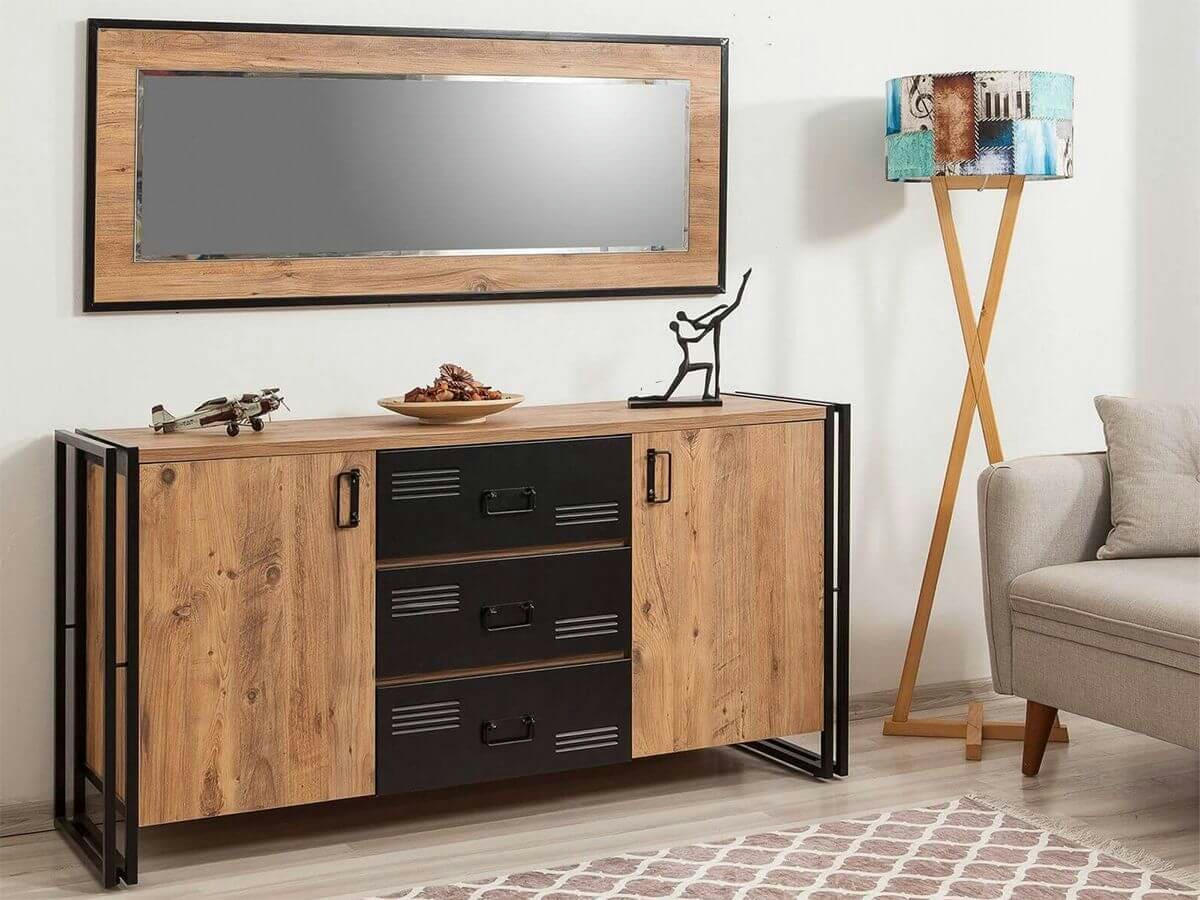 TENGA - TENGA - Buffet bas Pin Atlantique Noir