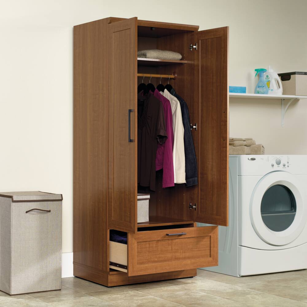 Sauder Homeplus 2-Door 1-Drawer Storage Cabinet/Wardrobe/Armoire, Sienna Oak Finish