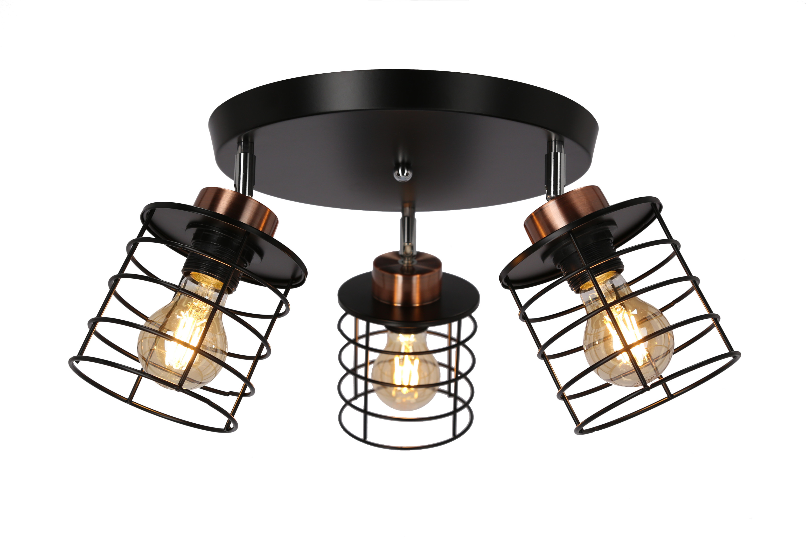 Lampa sufitowa czarna GLOB 3xE27x40W wym: 18x37x37 cm Candellux
