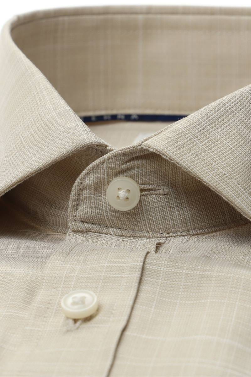 ETERNA Modern Fit Tencel Hemd beige, Einfarbig