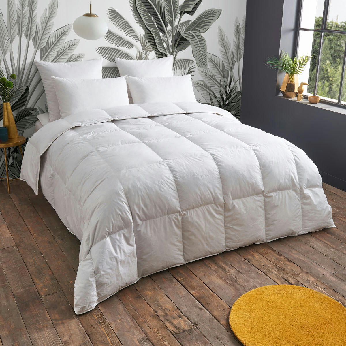 GISÈLE - Couette TEMPÉRÉE 30% Duvet - Coton  240x260 cm - Wake Me Green