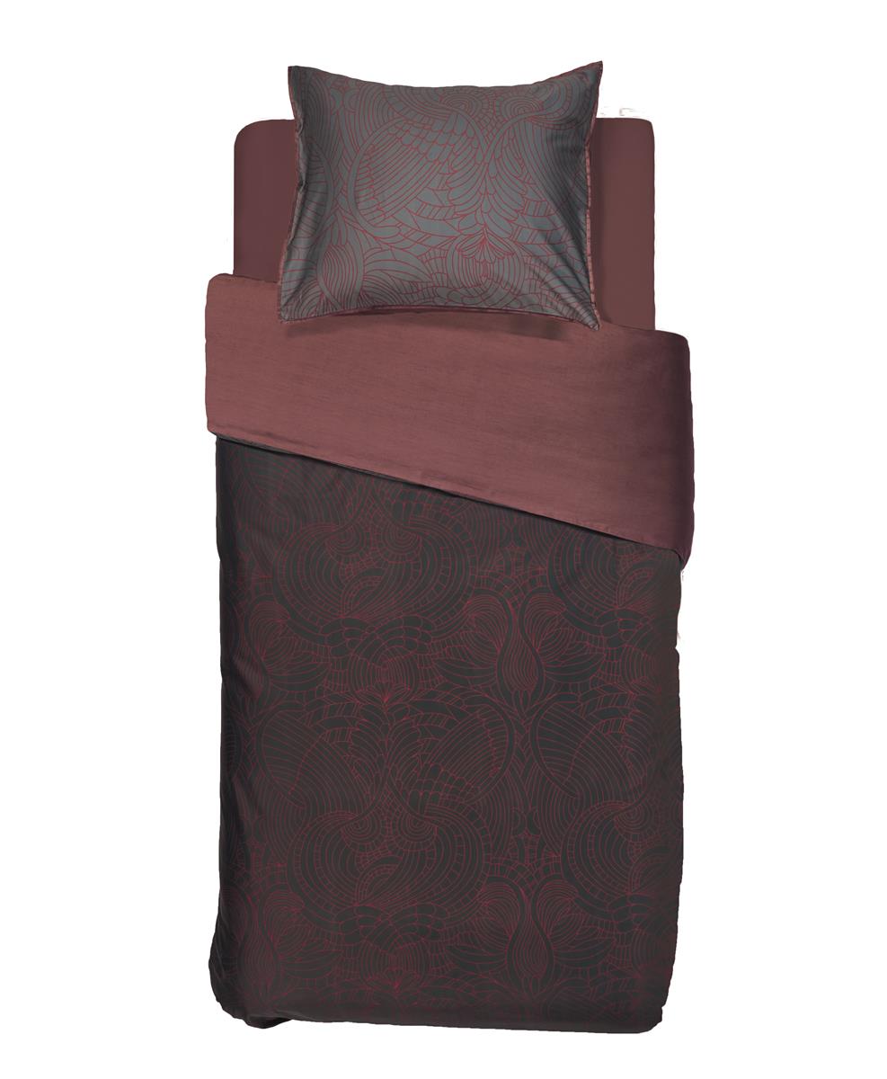 MOOOI hoeslaken Dodo Pavone - 90x200 cm - donker rood