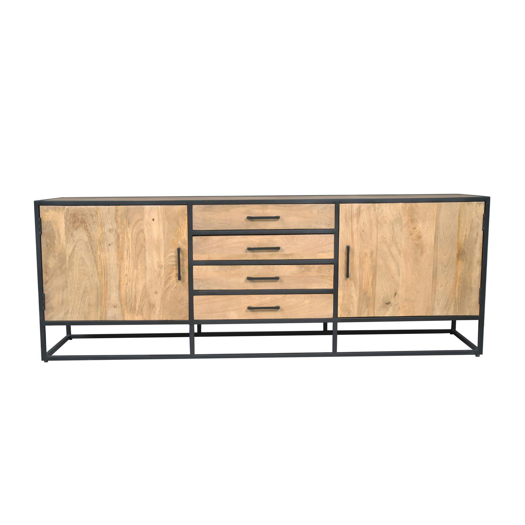 Grand buffet salon bois clair style campagne chic RIVANO