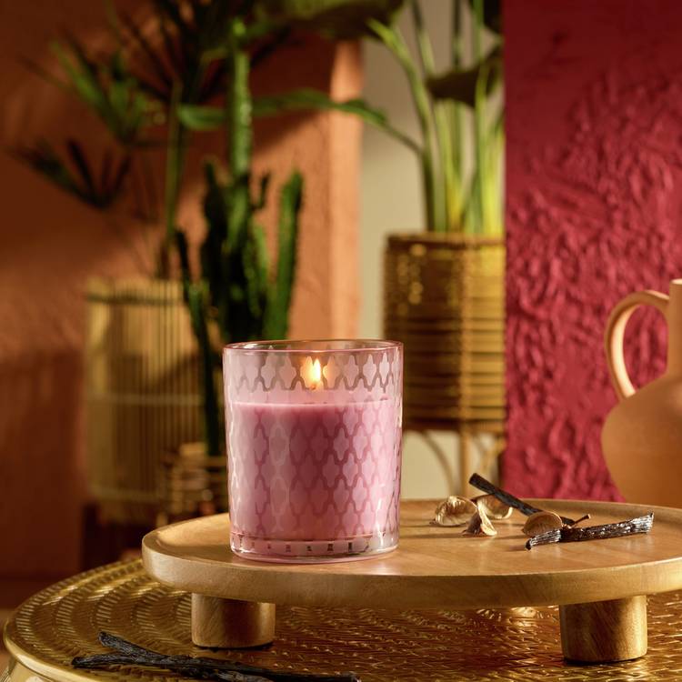Habitat Glass Candle with Lid - Marrakesh