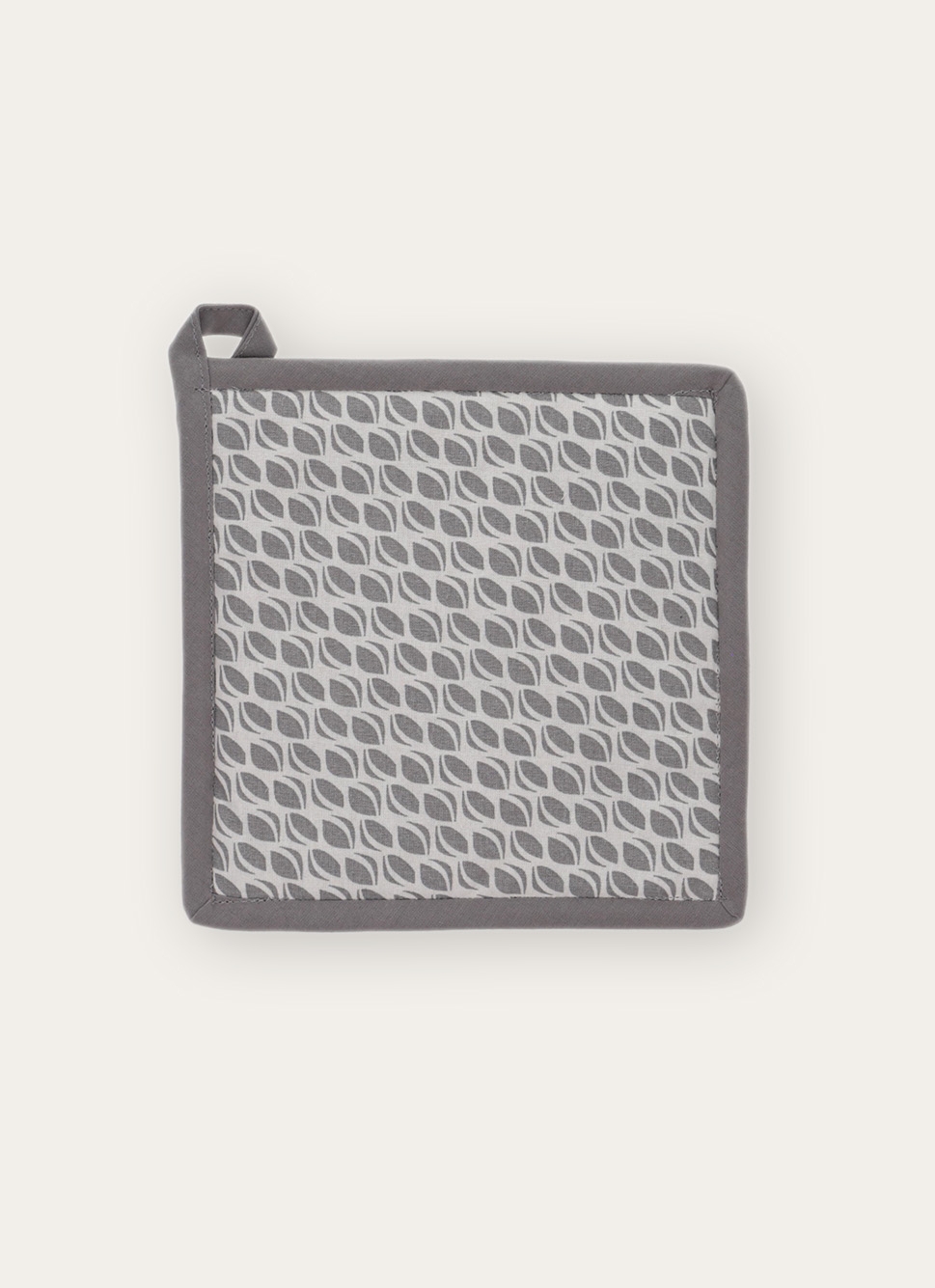 MANIQUE DE CUISINE EN COTON IMPRIMÉ BLANC/GRIS