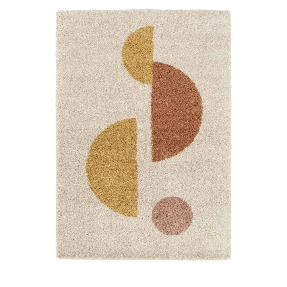 LOXTON - Tapis contemporain à motif géométrique ecru 160x230 cm