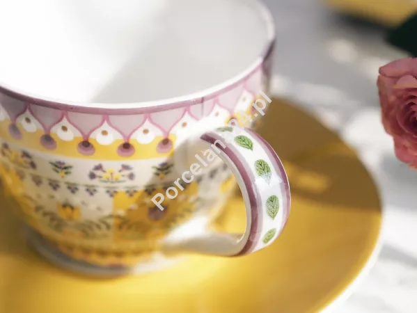 Komplet 2 filiżanek ze spodkiem 0,12 L Pip Studio - Lily & Lotus Yellow 51.L&LY.004.208