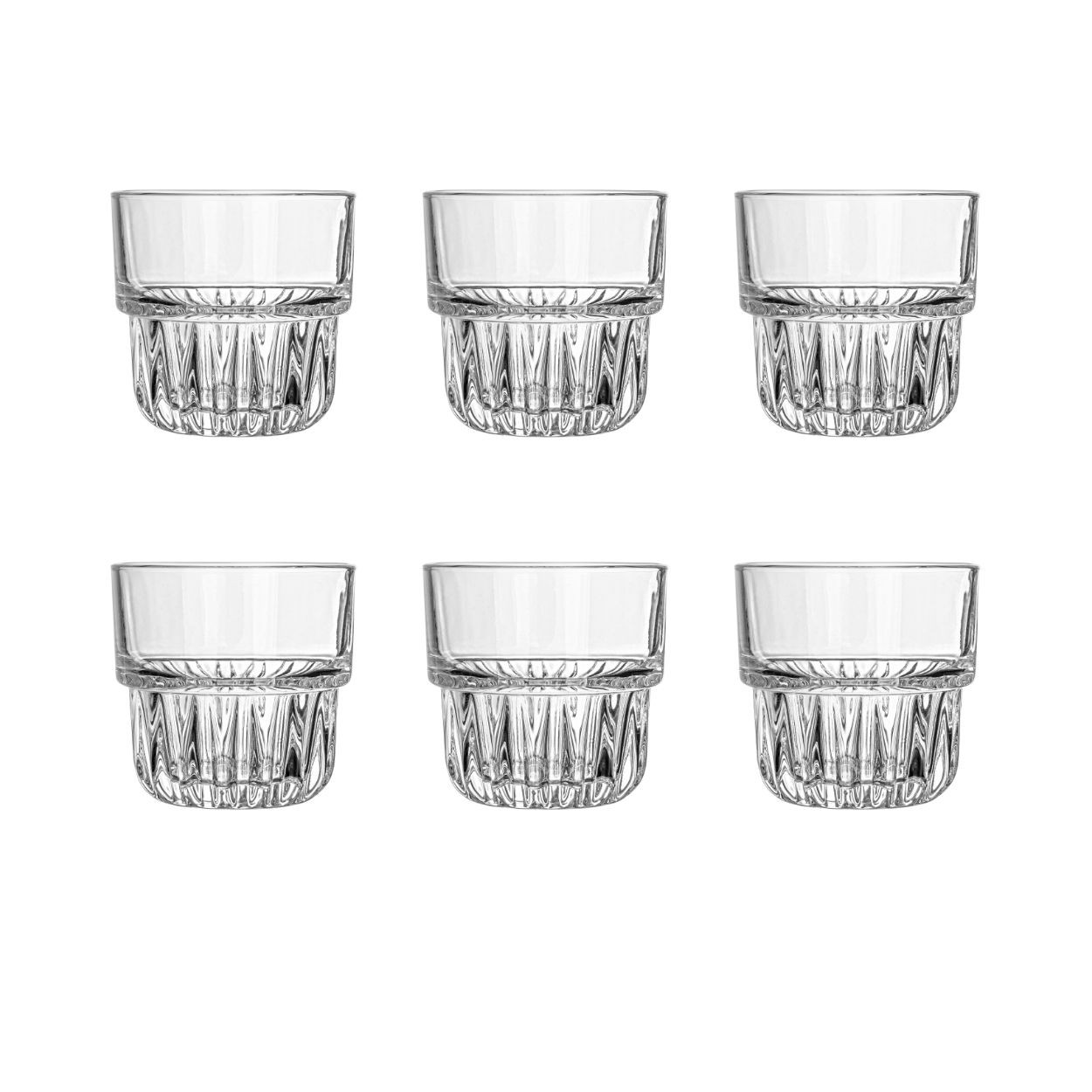 Zestaw 6 szklanek 260 ml Monaco szklane bezbarwne niskie do whisky