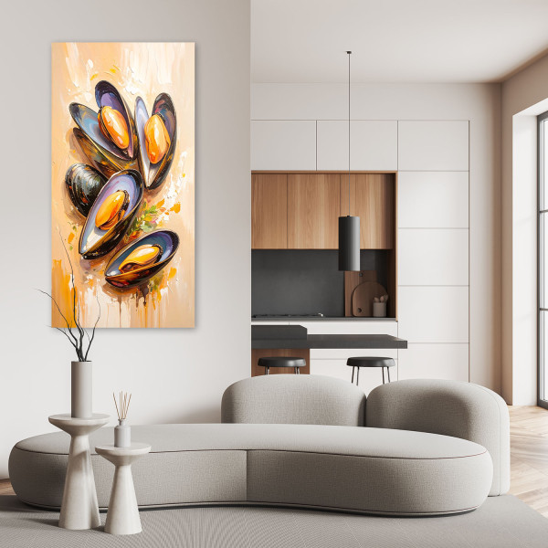 Feeby Obraz do kuchni baru restauracji, Małże Owoce morza Sushi 40x80