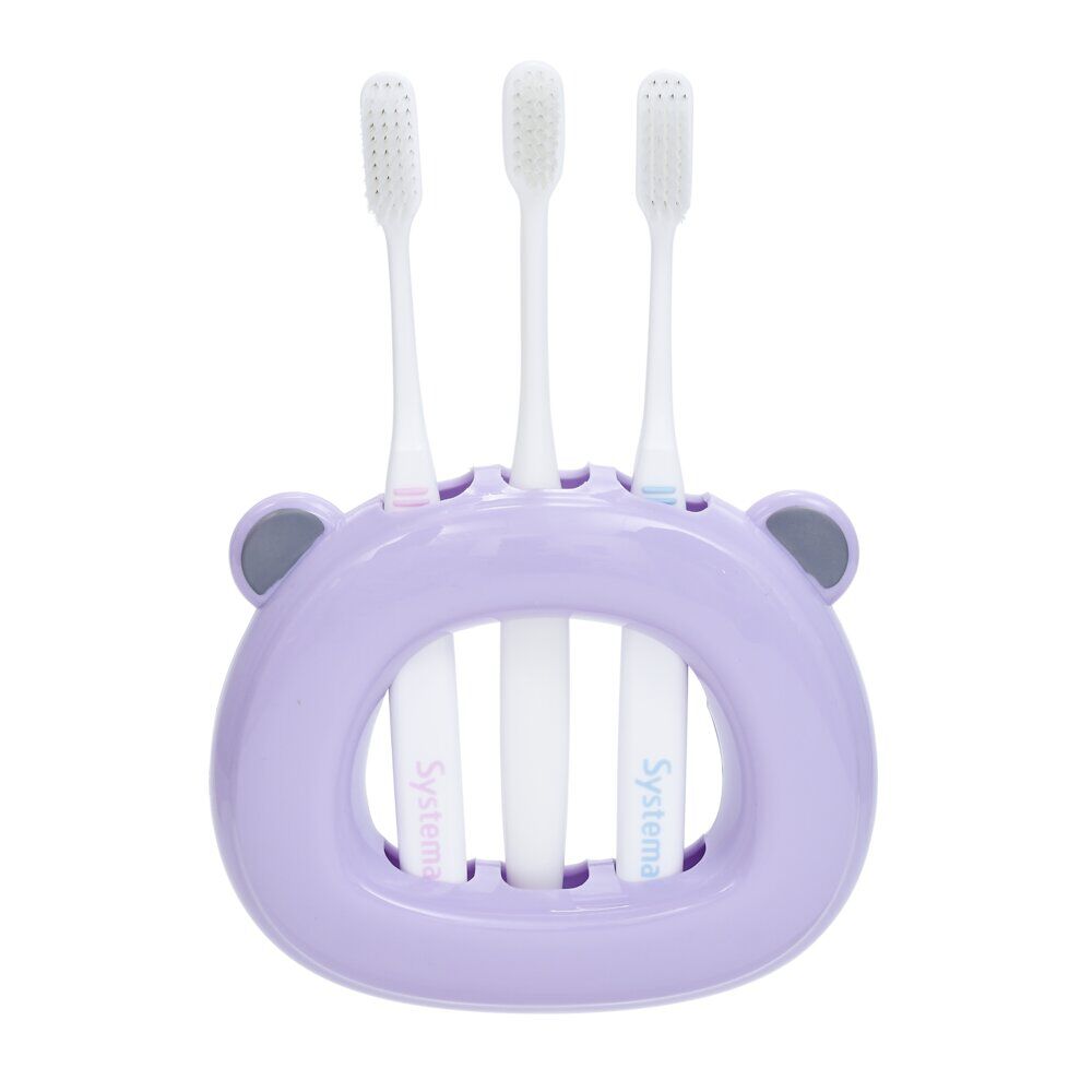 Support 3 brosses à dents enfant violet