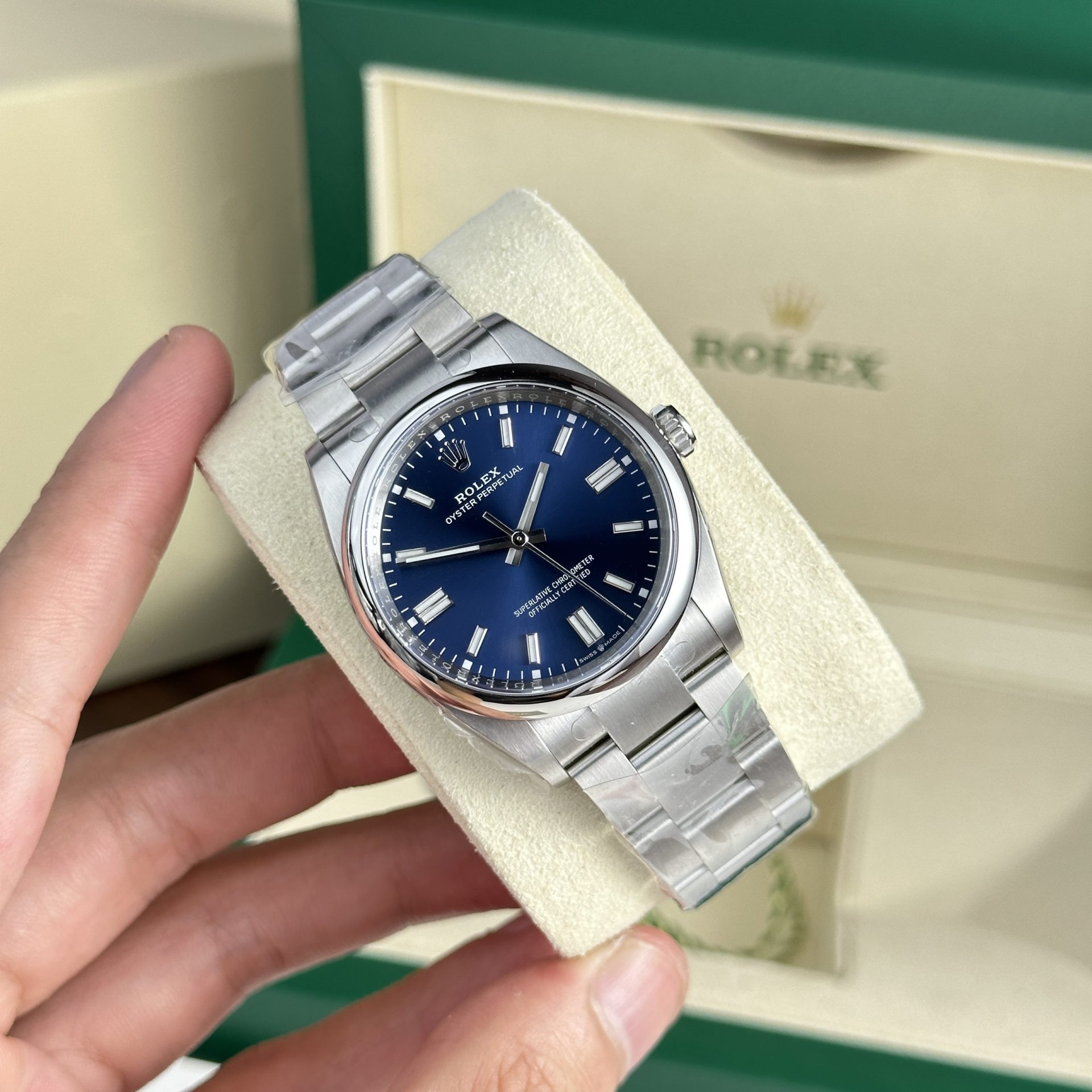 Rolex Oyster Perpetual 126000 904L Steel Blue Dial 36mm Oyster Super Clone