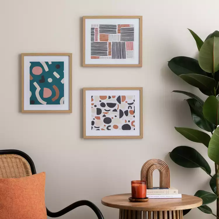 Habitat Oak Effect Wooden 3 Pack Picture Frame - Mixed Size