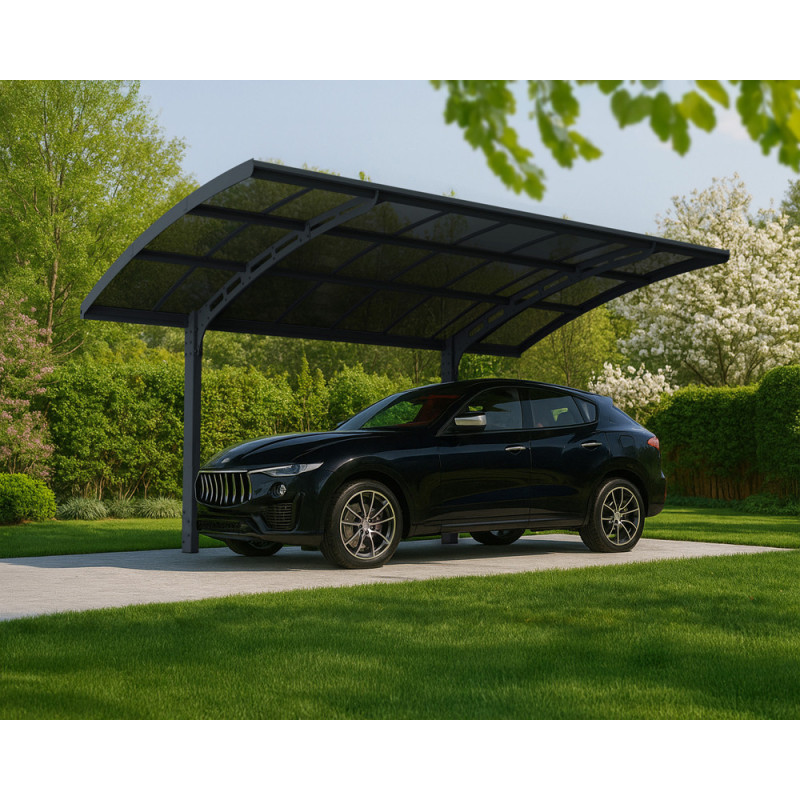 Carport en aluminium Arizona Breeze gris foncé 13,8 m²