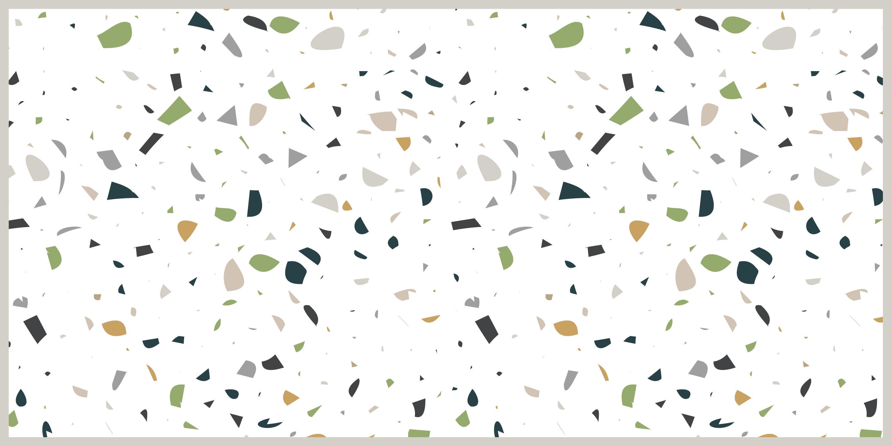 TERRAZZO - Tapis vinyle vert et gris terrazzo 48x98 cm