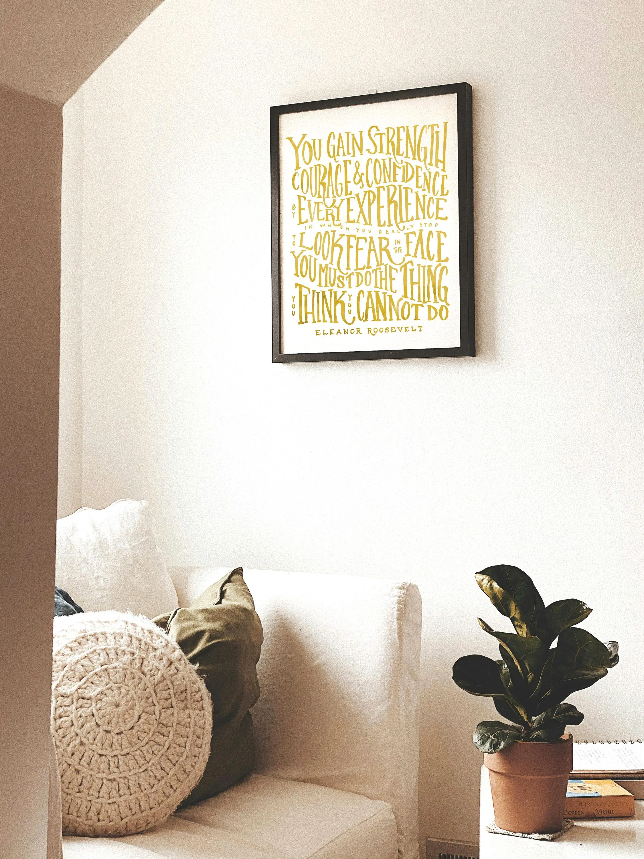Eleanor Roosevelt Quote | Look Fear in the Face | Strength | Courage | Confidence | Girls Room Decor