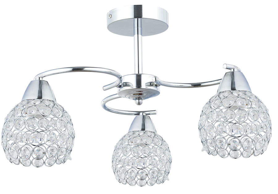 Plafon sufitowy Crystal 3xE27 żyrandol z kryształkami salon