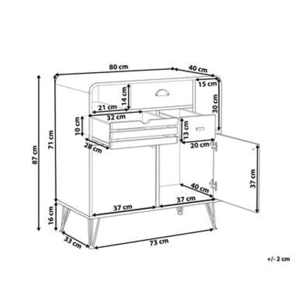KYLE - Sideboard - Lichte houtkleur - Vezelplaat